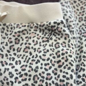 Victoria's Secret Cream Cheetah Joggers with Pink Gray Spots